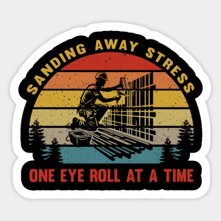 Retro Vintage Sunset Funny Drywall Installer Nostalgia Humor Sticker